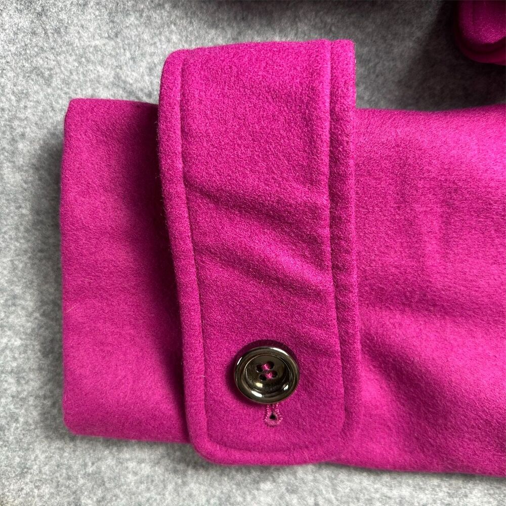 Green‎ With Envy Peacoat 1X Hot Pink Twee Barbiecore Coquette Mod Wool Blend - Picture 11 of 12